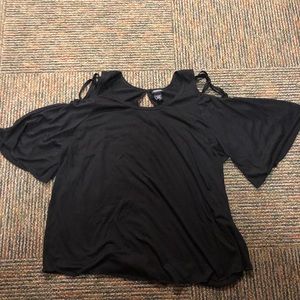 Torrid cold shoulder flutter sleeve shirt